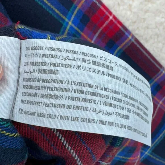 Abercrombie Kids Boys Shirt Plaid Long Sleeve Flannel Size 9/10 Button-Up Logo - Picture 6 of 10